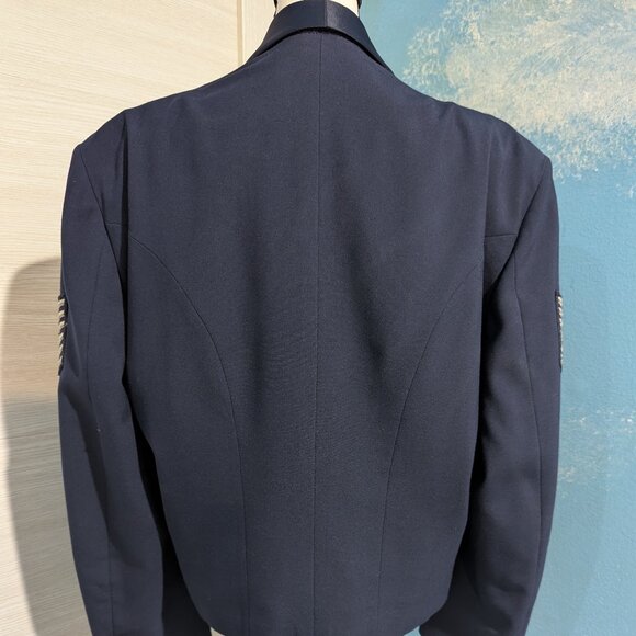 Men's Navy Double-Breasted Military Vintage Blazer - Picture 9 of 16